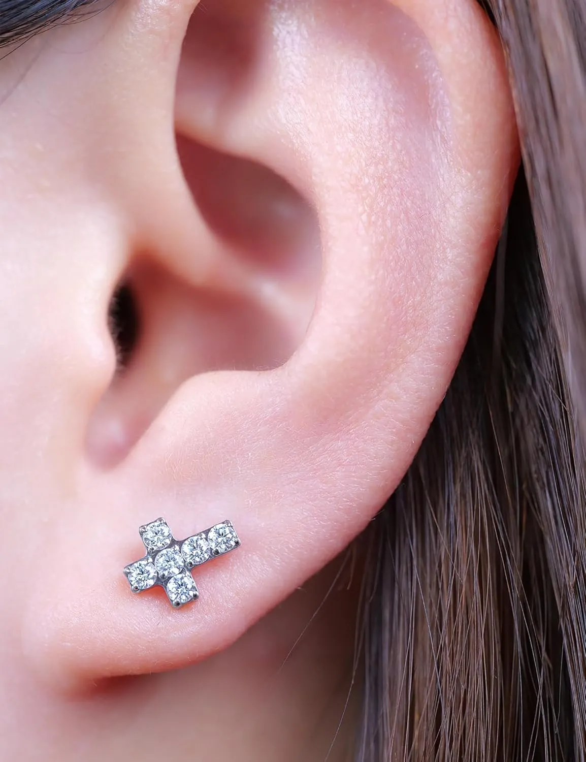 Limerencia G23 Hypoallergenic 18g Flat Back Stud Earrings | F136 Implant Grade Titanium Press Fit Threadless Push Pop in Cartilage Helix Labret Lip Monroe Tragus Piercing Studs
