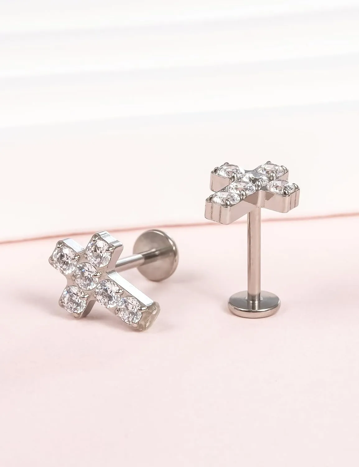 Limerencia G23 Hypoallergenic 18g Flat Back Stud Earrings | F136 Implant Grade Titanium Press Fit Threadless Push Pop in Cartilage Helix Labret Lip Monroe Tragus Piercing Studs