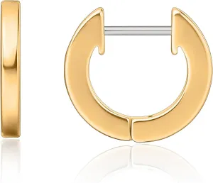 Limerencia G23 Pure Titanium Hypoallergenic CZ Huggie Hoop Earrings for Women Sensitive Ears (Gold)
