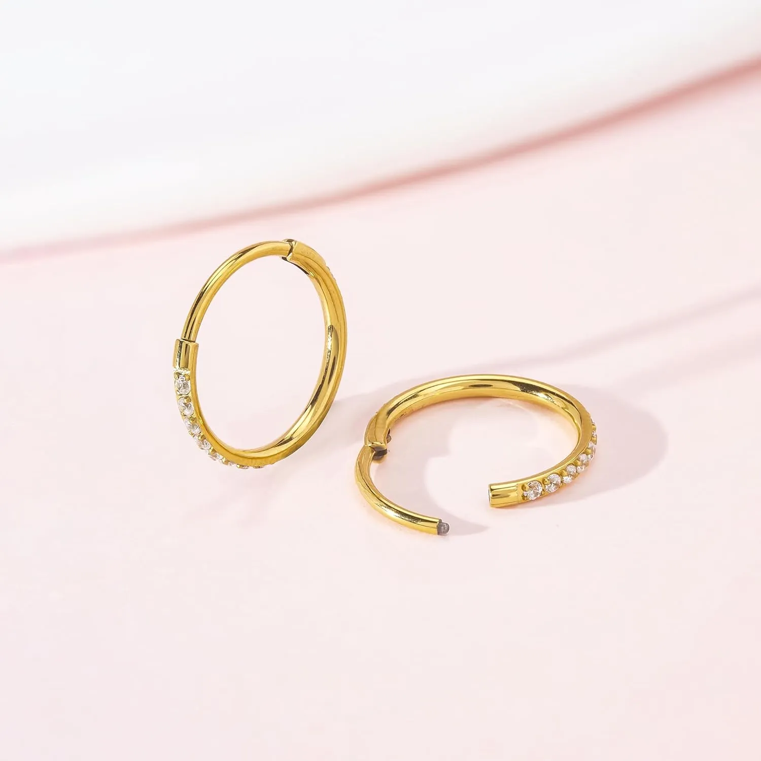 Limerencia G23 Titanium Slim Huggie Hoop Earrings, Hypoallergenic F136 Implant Grade Pure Titanium for Sensitive Ears