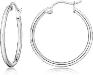 Limerencia Large Titanium Hoop Earrings for Women Hypoallergenic Thin Round Earrings F136 Implant Grade Titanium Hoops for Sensitive Ears