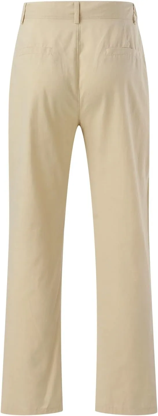 Linen Pants for Men Lightweight Beach Casual Yoga Pants Summer Vacation Hawaiian Slacks Plain Straight Leg Trousers