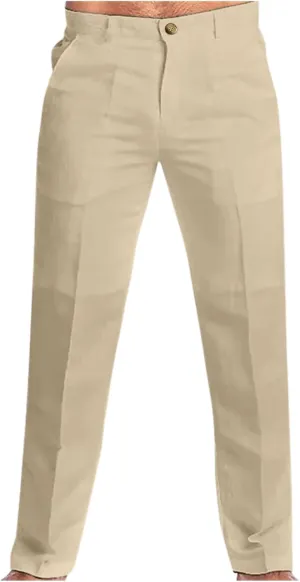 Linen Pants for Men Lightweight Beach Casual Yoga Pants Summer Vacation Hawaiian Slacks Plain Straight Leg Trousers