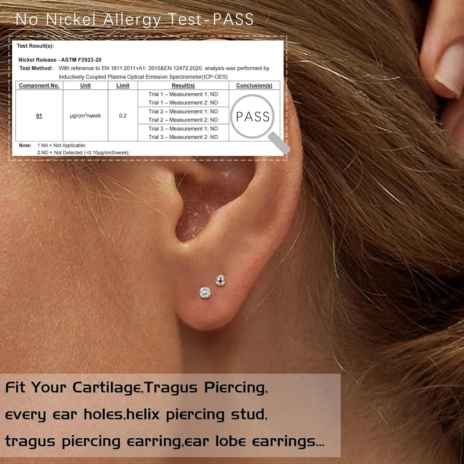 LOLIAS 15 Pairs Tiny Surgical Steel Gold Stud Earrings, Comfortable Screw Back Flat Back Earrings with CZ Dot Ball Stones, 2mm, 20G