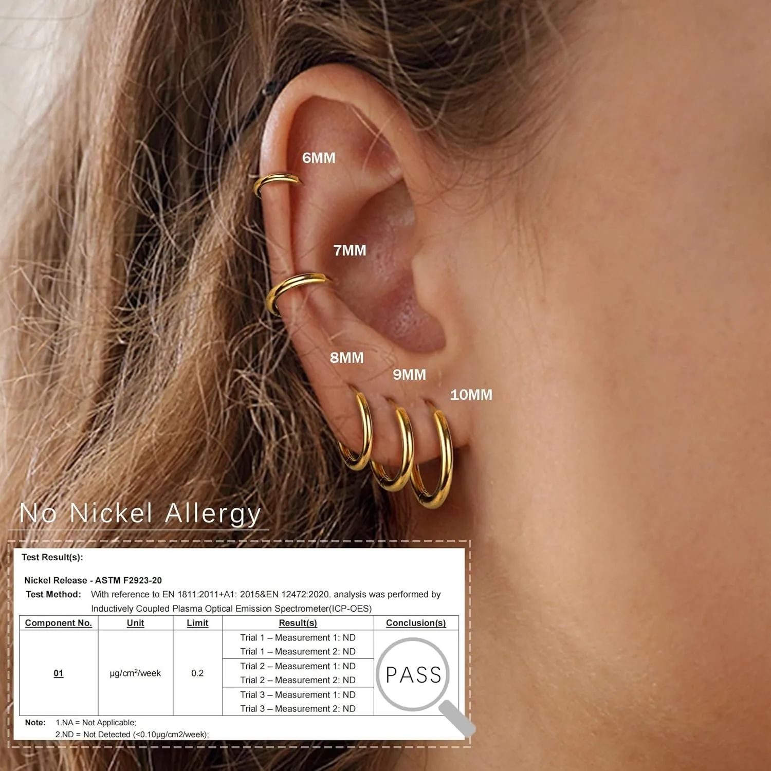 LOLIAS Small Hypoallergenic Flat Back Stud Earrings for Women Men 14K Gold Plated Surgical Stainless Steel Earring Sets Tiny Screw Back Cartilage Earring