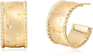 LOYATA Earring Stud Sets for Women 14K Gold Plated 925 Sterling Sliver Post Small Stud Earrings for Women Hypoallergenic Gold Trendy Jewelry for Women