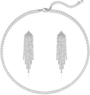 Luxval Tennis Necklace 14K Gold Plated Rhinestone Butterfly Choker Necklaces for women Dainty Zirconia Cut Faux Diamond chain 3mm