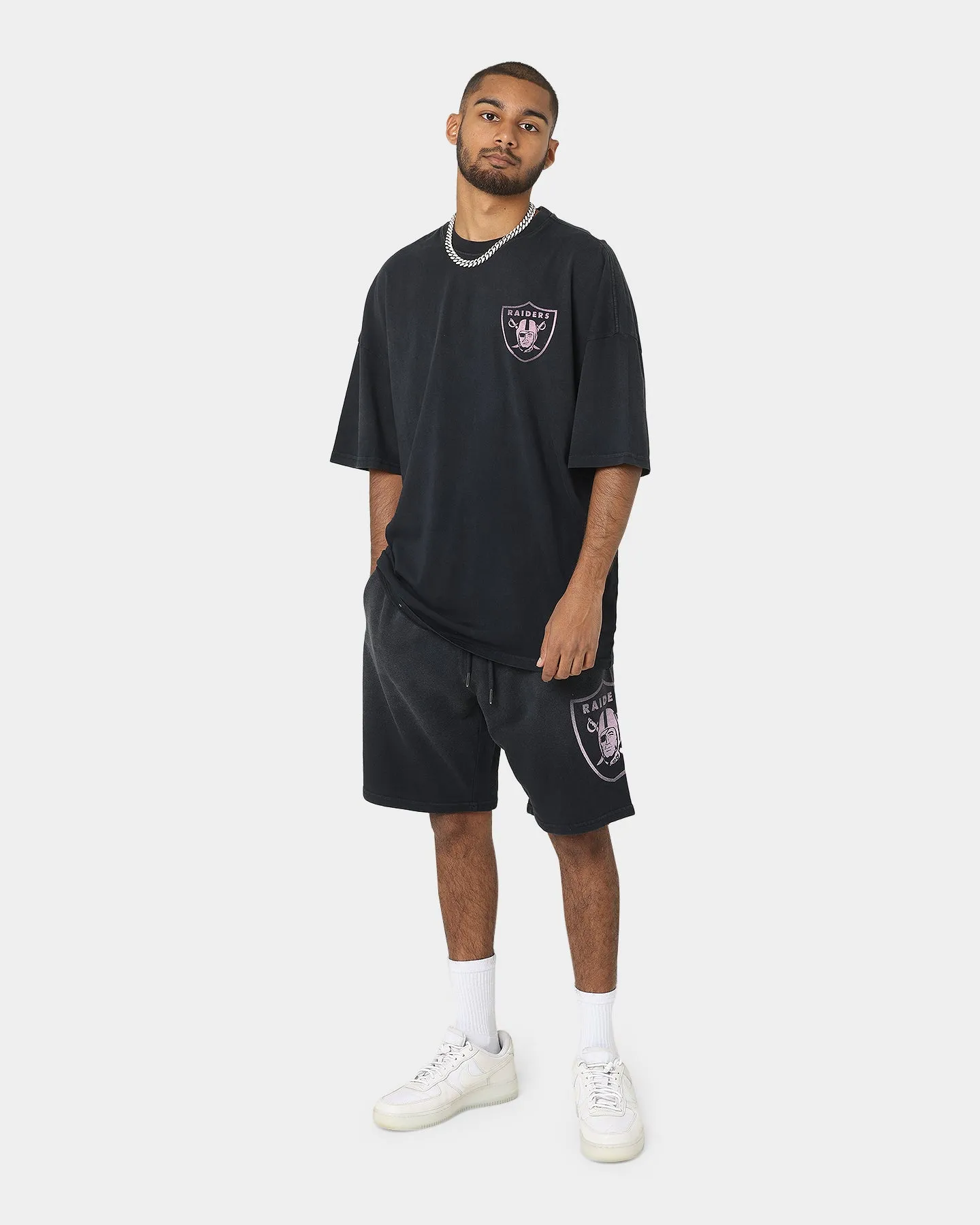 Majestic Athletic Las Vegas Raiders Solarised Oversized T-Shirt Faded Black