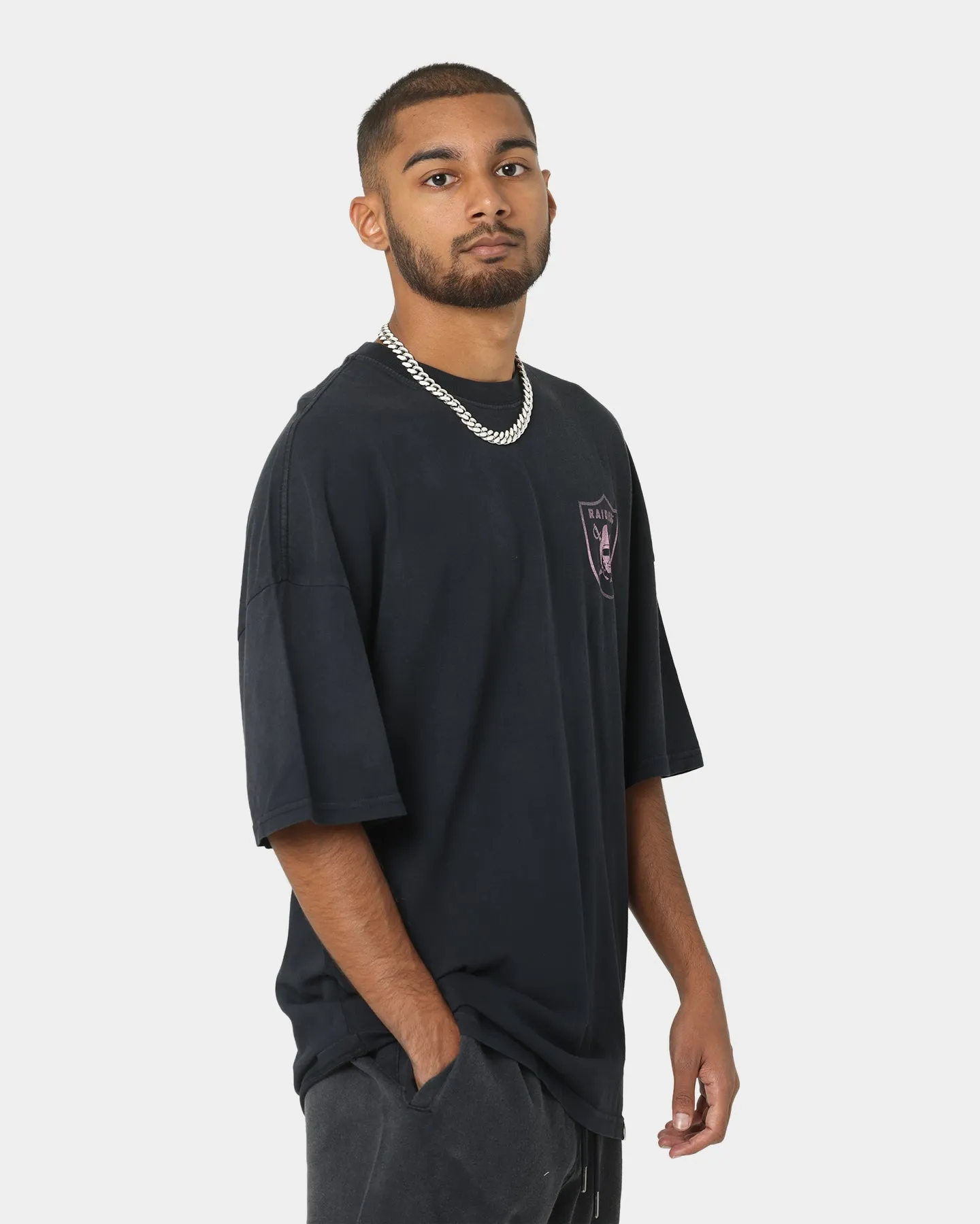 Majestic Athletic Las Vegas Raiders Solarised Oversized T-Shirt Faded Black