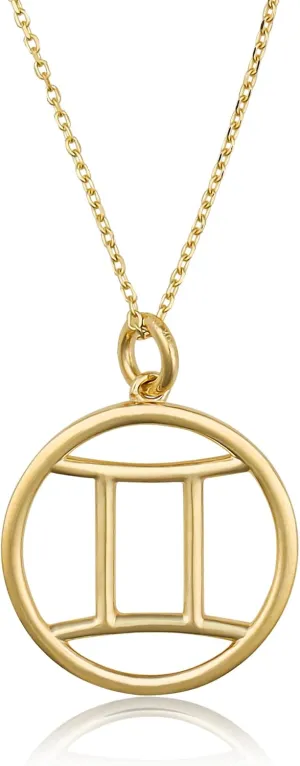 MAX   STONE 10k Gold Zodiac Necklace for Women | Dainty Real Gold Necklace for Women | Adjustable 16-18 Inch Zodiac Sign Necklace | Gold Pendant Necklace | Astrology Gifts for Women