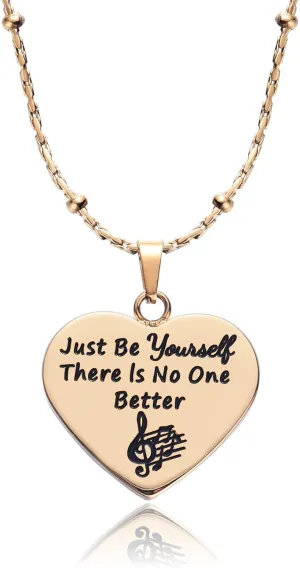 Melix Home Taylor Quotes Necklace Heart Pendant Necklaces Gift for Fans Teen Daughter Women Stainless Steel Adjustable