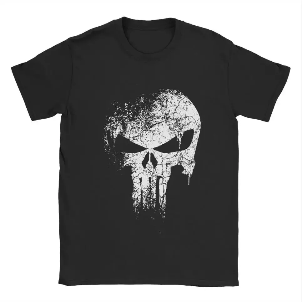 Men's Skull Print Cotton Short Sleeve T-shirt