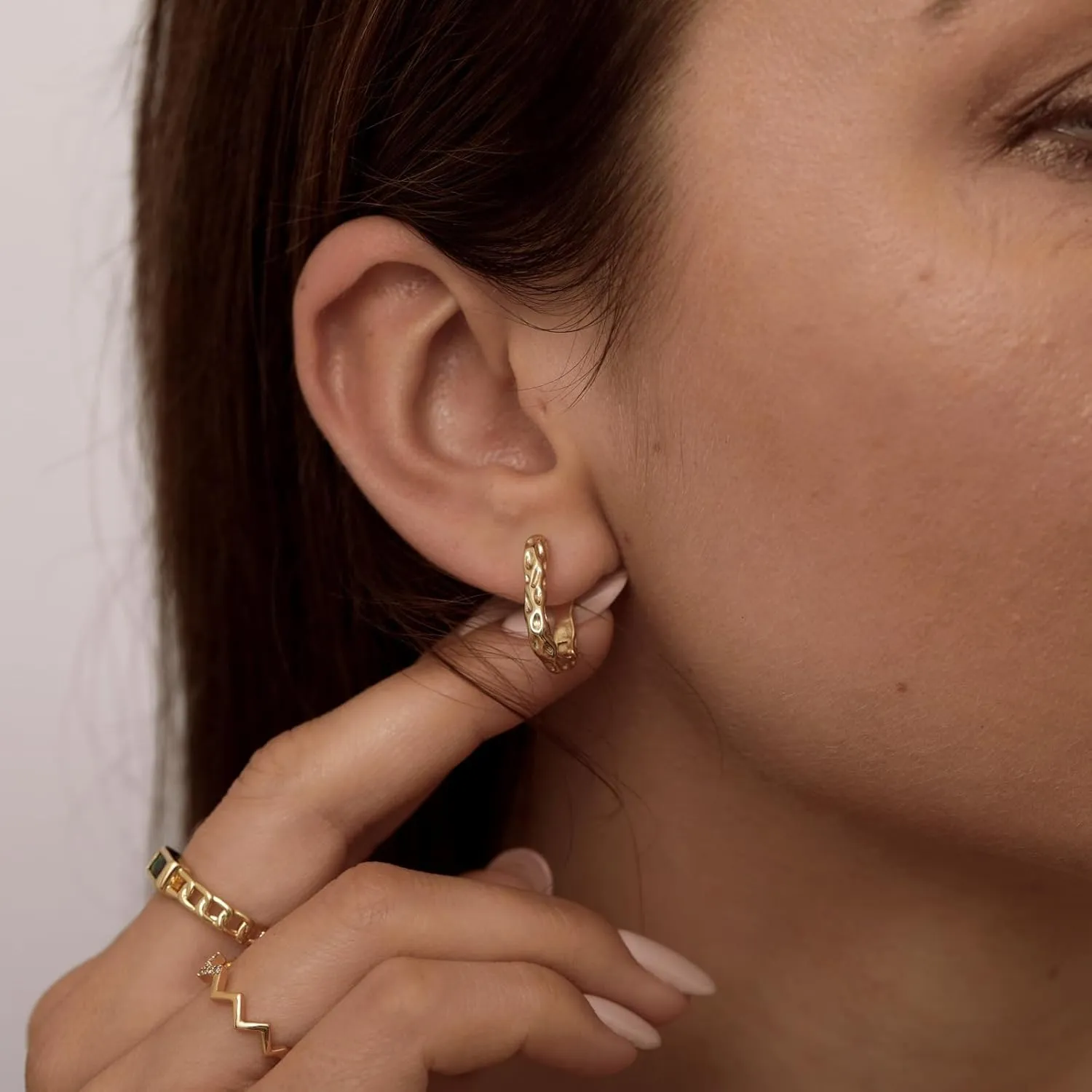 MIDEEO Gold Silver Hoop Dangle Earrings For Women,14K Gold Plated Cute Hoop Earrings Dainty Gold Earrings Lightweight Hypoallergenic Statement Retro Earrings Jewelry for Birthday Party Gift