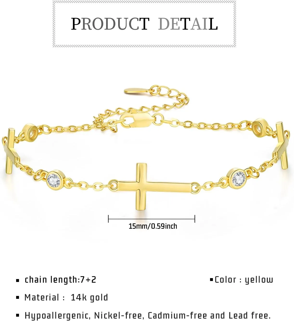 Midir&Etain Cross Bracelet 925 Sterling Silver Faith Bracelet Christian Bracelet Religious Bracelet Christian Cross Jewelry Gifts for Women