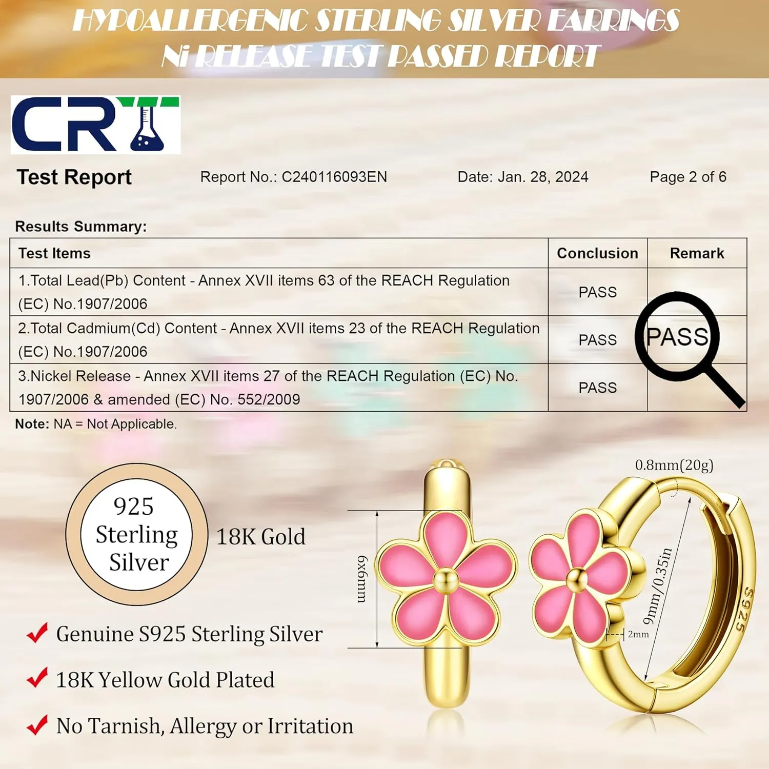 MILACOLATO 925 Sterling Silver Small Hoop Earrings Toddler 18K Gold Plated Huggie Hoop Earrings Daisy Flower Hoop Earrings for Women Hypoallergenic Earrings for Sensitive Ears