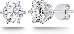 Moissanite Stud Earrings for Women, 18K White Gold Plated S925 Sterling Silver Hypoallergenic Diamond Earring, Lab Grown Diamond Earrings