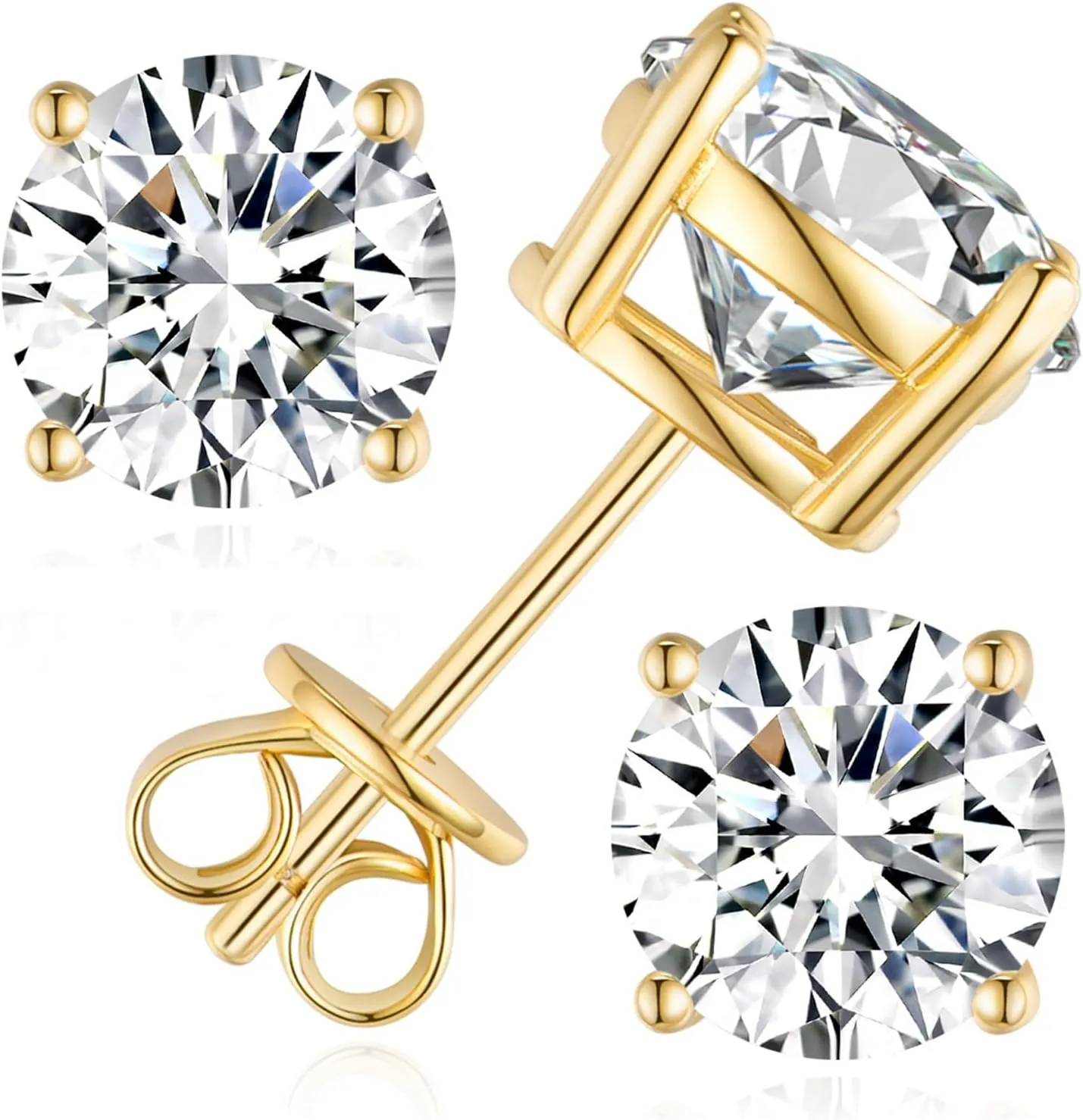 Moissanite Stud Earrings for Women Men, 0.6-6CT S925 D color Lab Created Moissanite Earring, Wedding Party Jewelry for Her Wife Girlfriend