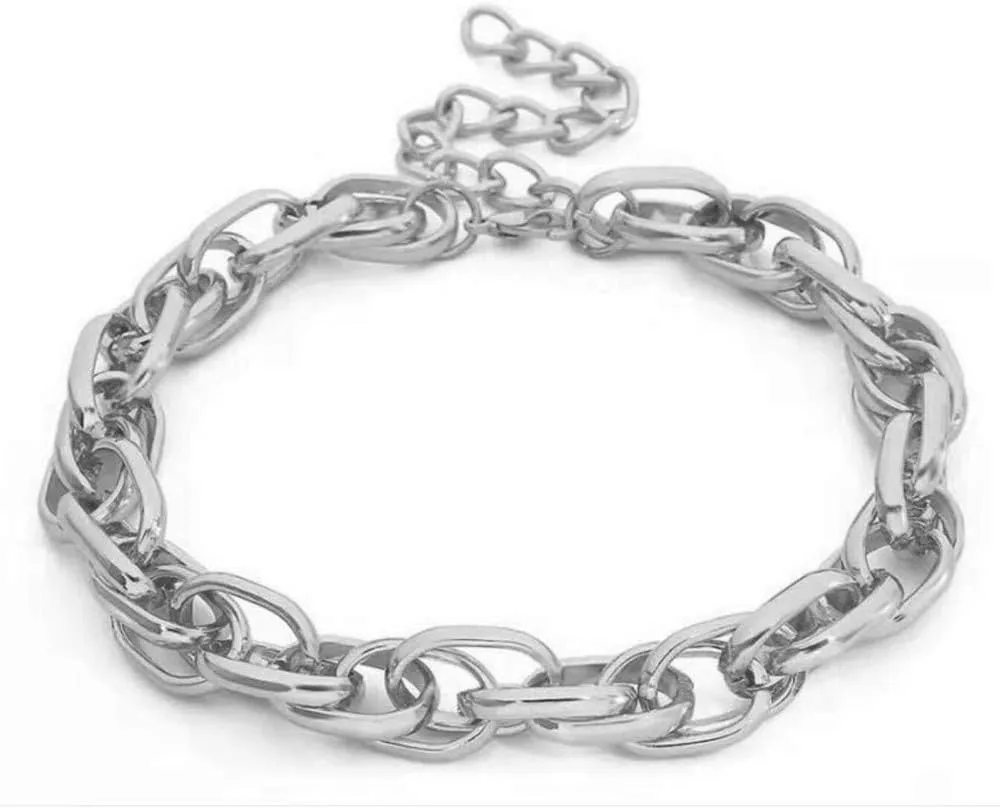 MOKAVIKY 25 Chunky Chain Link Necklaces for Women Silver Punk Chunky Chain Statement Choker Necklace