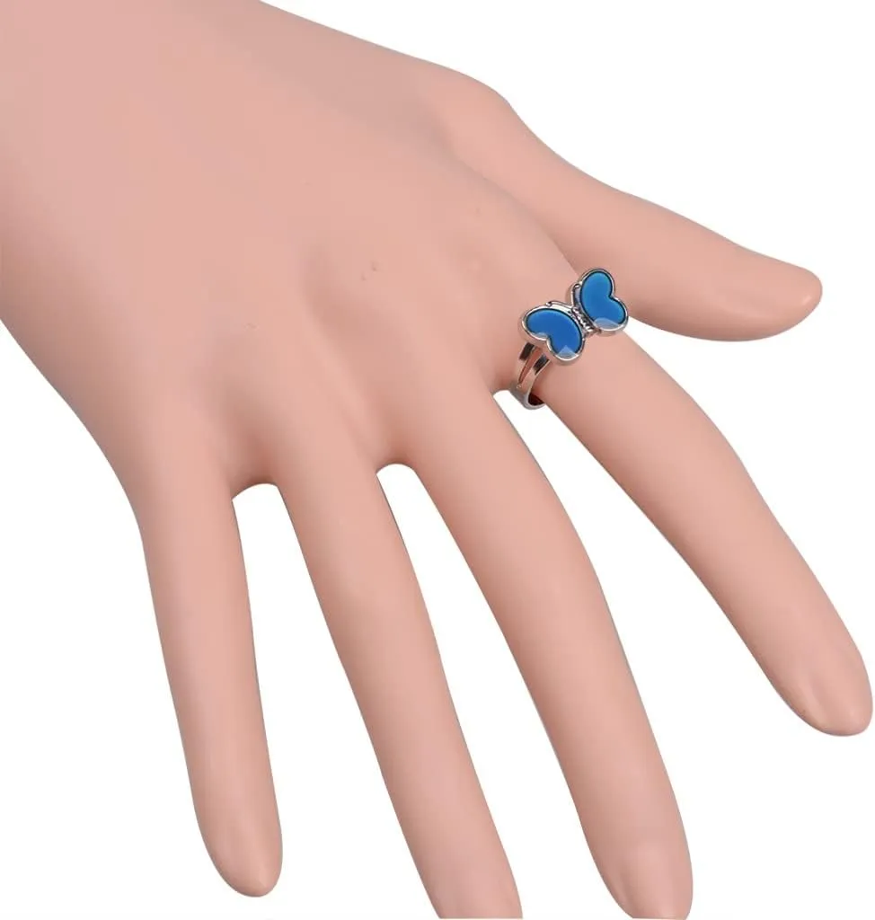 Mood Ring Love Heart Color Changing Emotional Feeling Adjustable Size Mood Rings 2pcs(Love Heart)