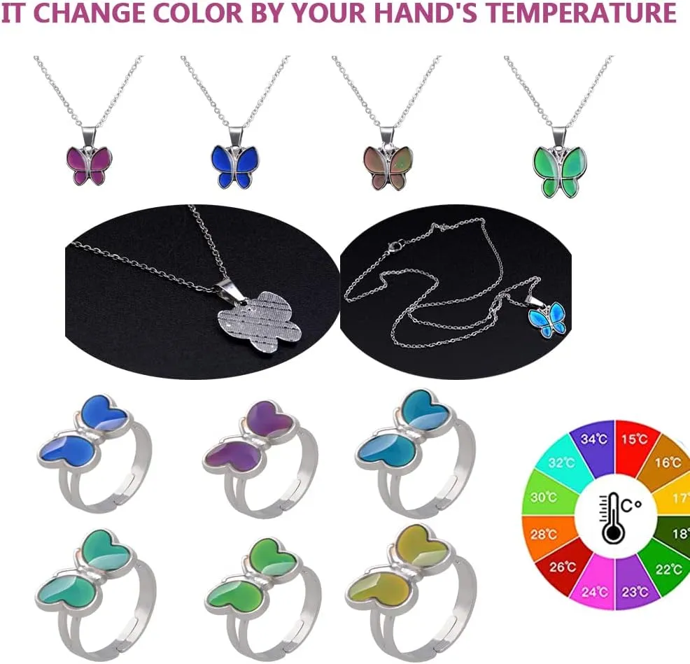 Mood Ring Love Heart Color Changing Emotional Feeling Adjustable Size Mood Rings 2pcs(Love Heart)