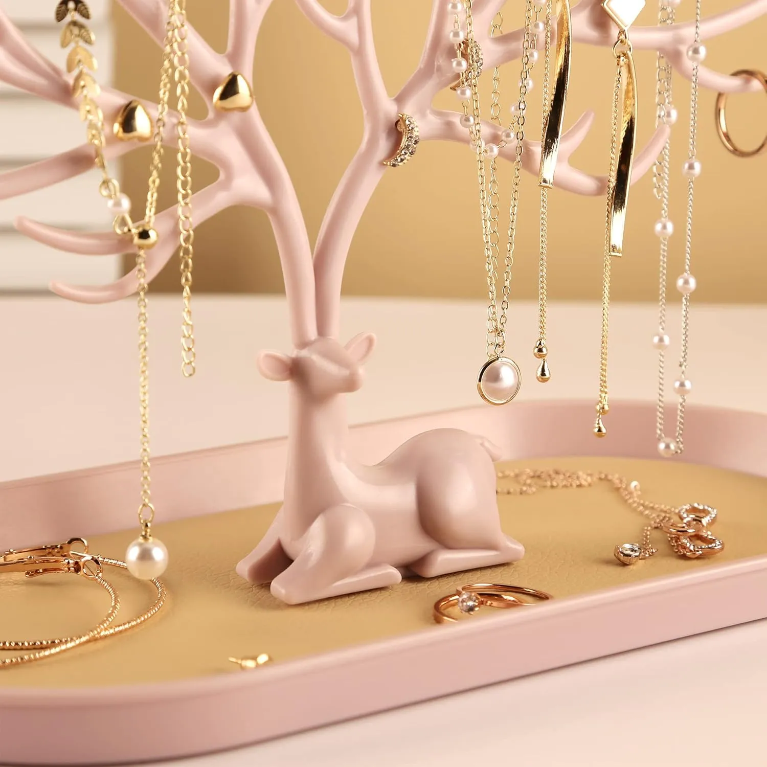 MORE&LESS Antlers Jewelry Display Stand,Tree Tower Rack Hanging Organizer for Ring Earrings Necklace Bracelet