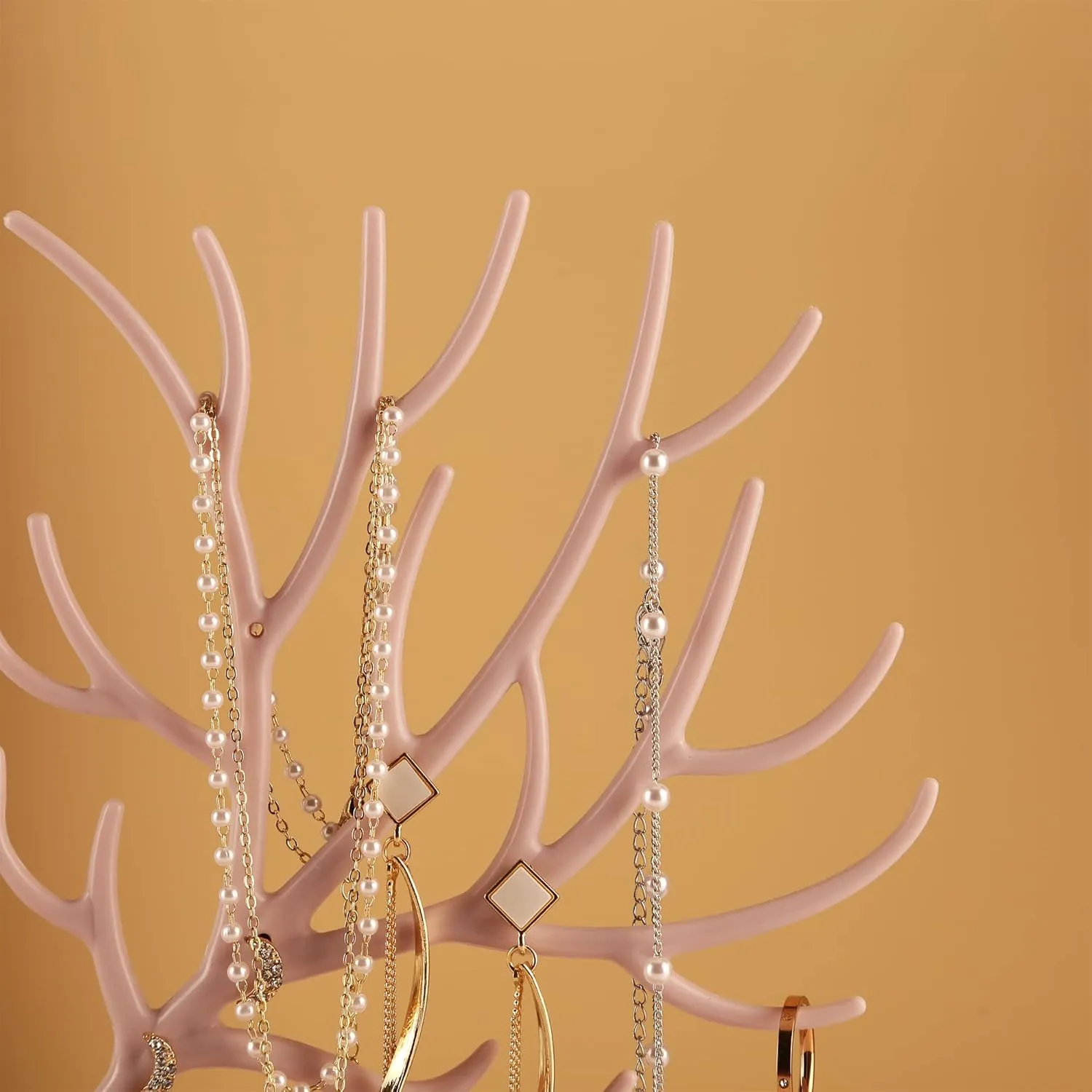 MORE&LESS Antlers Jewelry Display Stand,Tree Tower Rack Hanging Organizer for Ring Earrings Necklace Bracelet