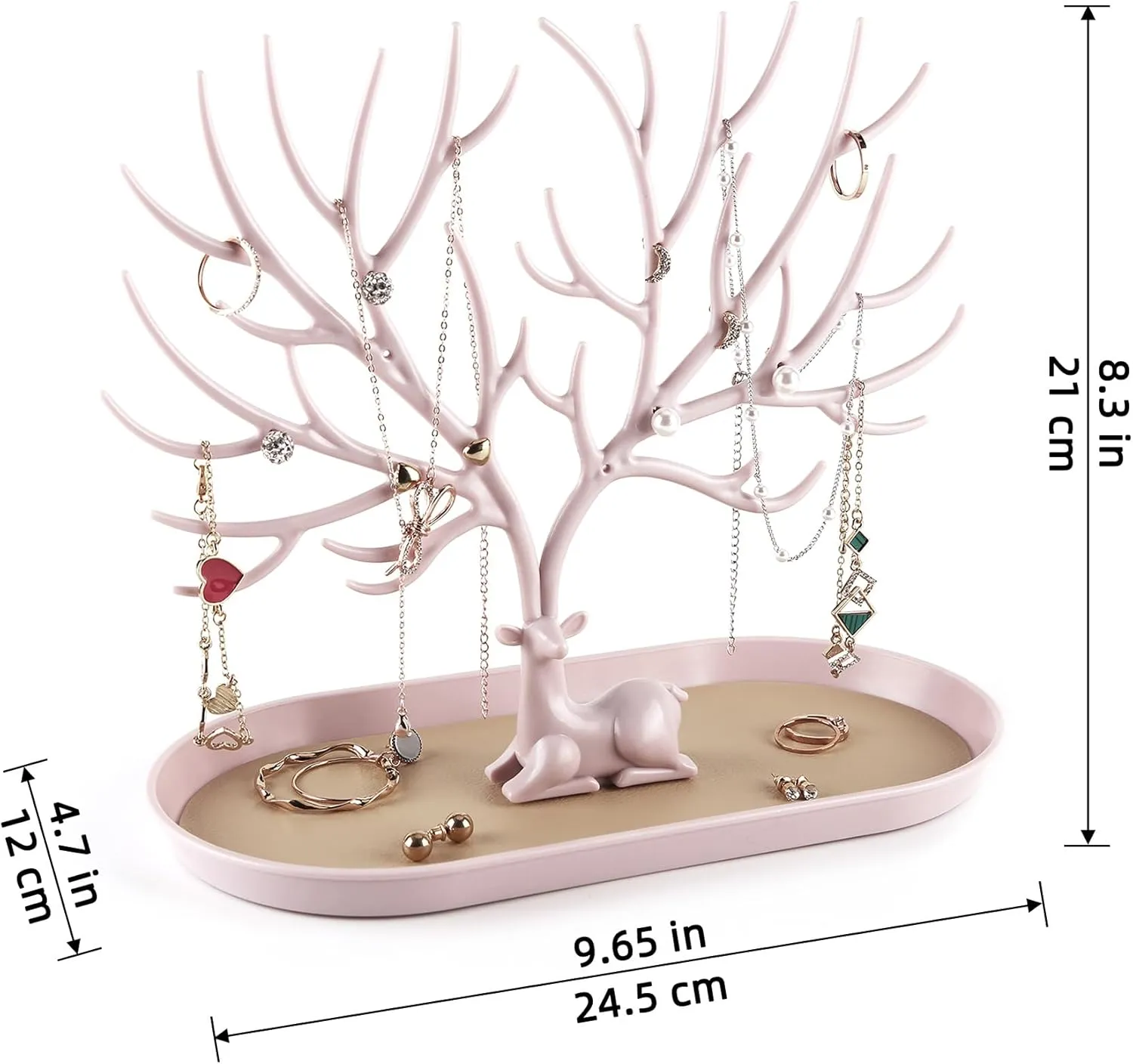 MORE&LESS Antlers Jewelry Display Stand,Tree Tower Rack Hanging Organizer for Ring Earrings Necklace Bracelet