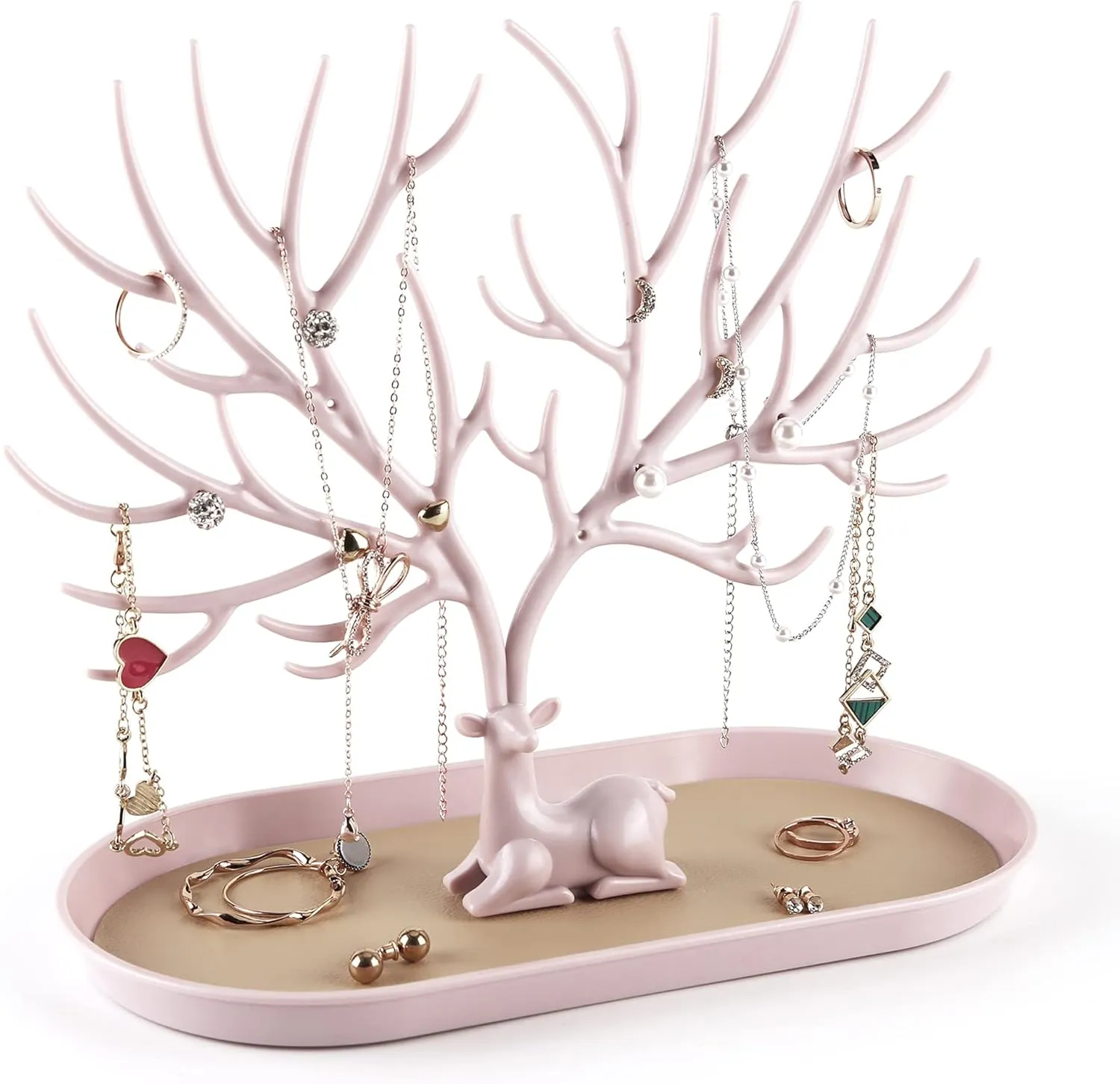 MORE&LESS Antlers Jewelry Display Stand,Tree Tower Rack Hanging Organizer for Ring Earrings Necklace Bracelet