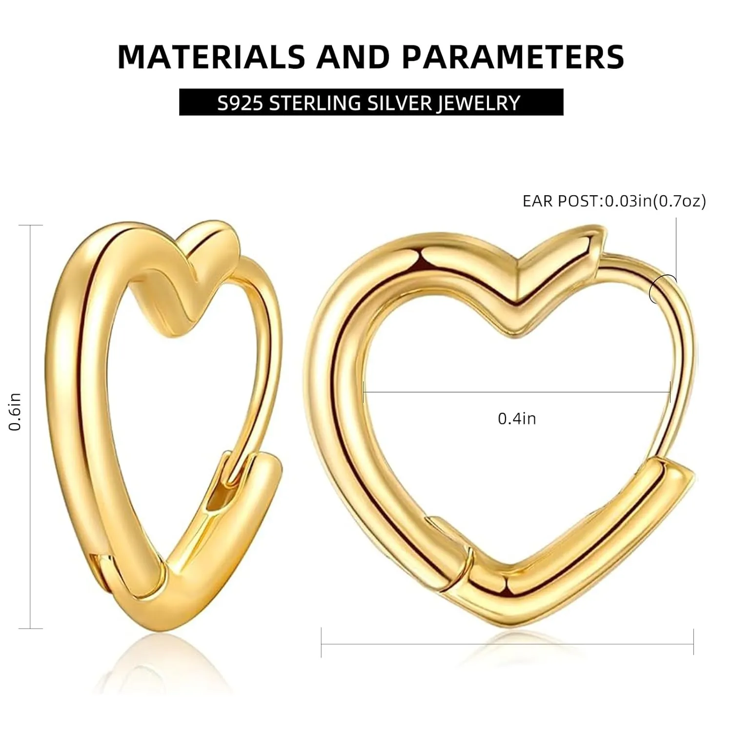 Mothers Day Gifts for Mom,925 Sterling Silver Small Heart Hoop Earrings for Women Teen Girls Minimalist Hoop Trendy Earrings Cute Sweet Love Heart Earrings(Gold)