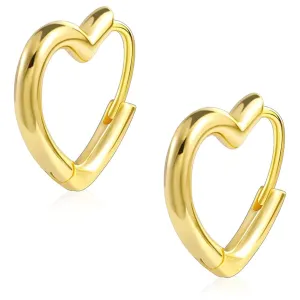 Mothers Day Gifts for Mom,925 Sterling Silver Small Heart Hoop Earrings for Women Teen Girls Minimalist Hoop Trendy Earrings Cute Sweet Love Heart Earrings(Gold)