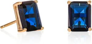 Namana Elegant Emerald-Cut 925 Sterling Silver Stud Earrings for Women, Dainty Rectangle Silver Earrings for Women with White or Colored Emerald-Cut Stones
