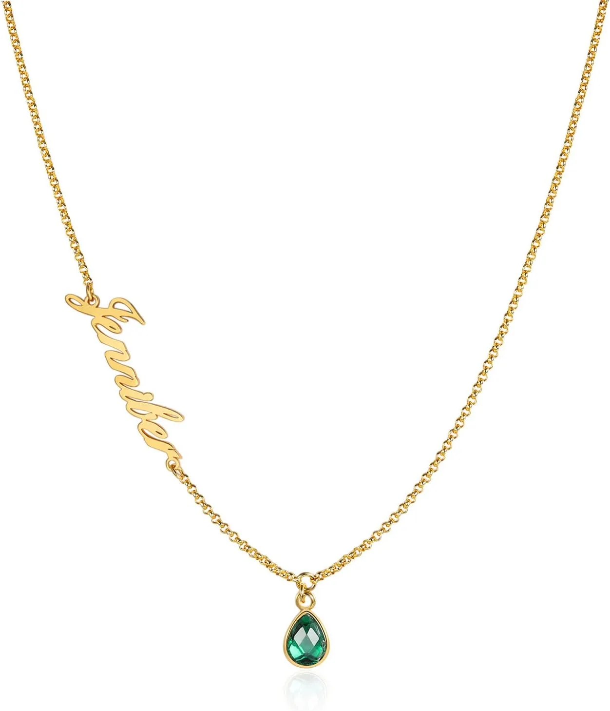 Name Necklace Personalized,Necklaces for Women Gold Necklace for Women Custom Any Name Necklace with Birthsone Jewelry Gifts for Women