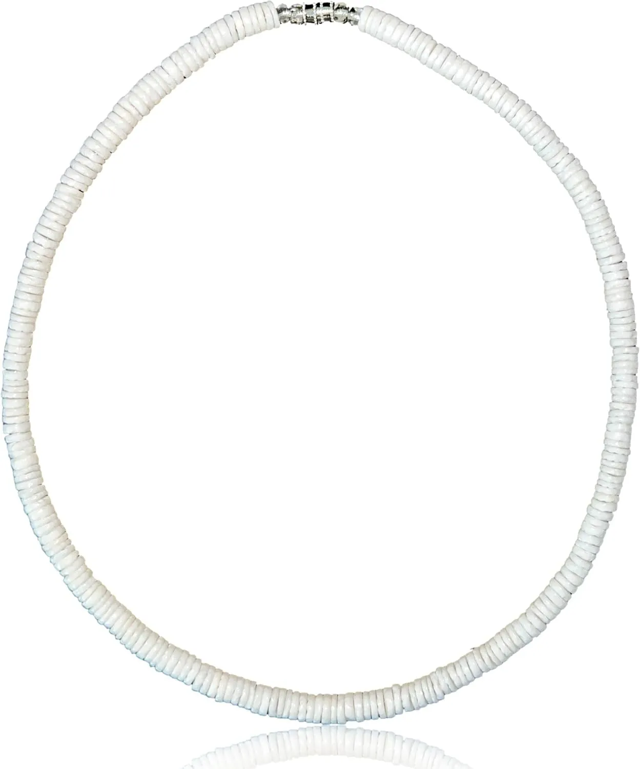 Native Treasure Mens and Womens Tropical Summer Beach Surfer Necklace from the Philippines, White Ark Shells