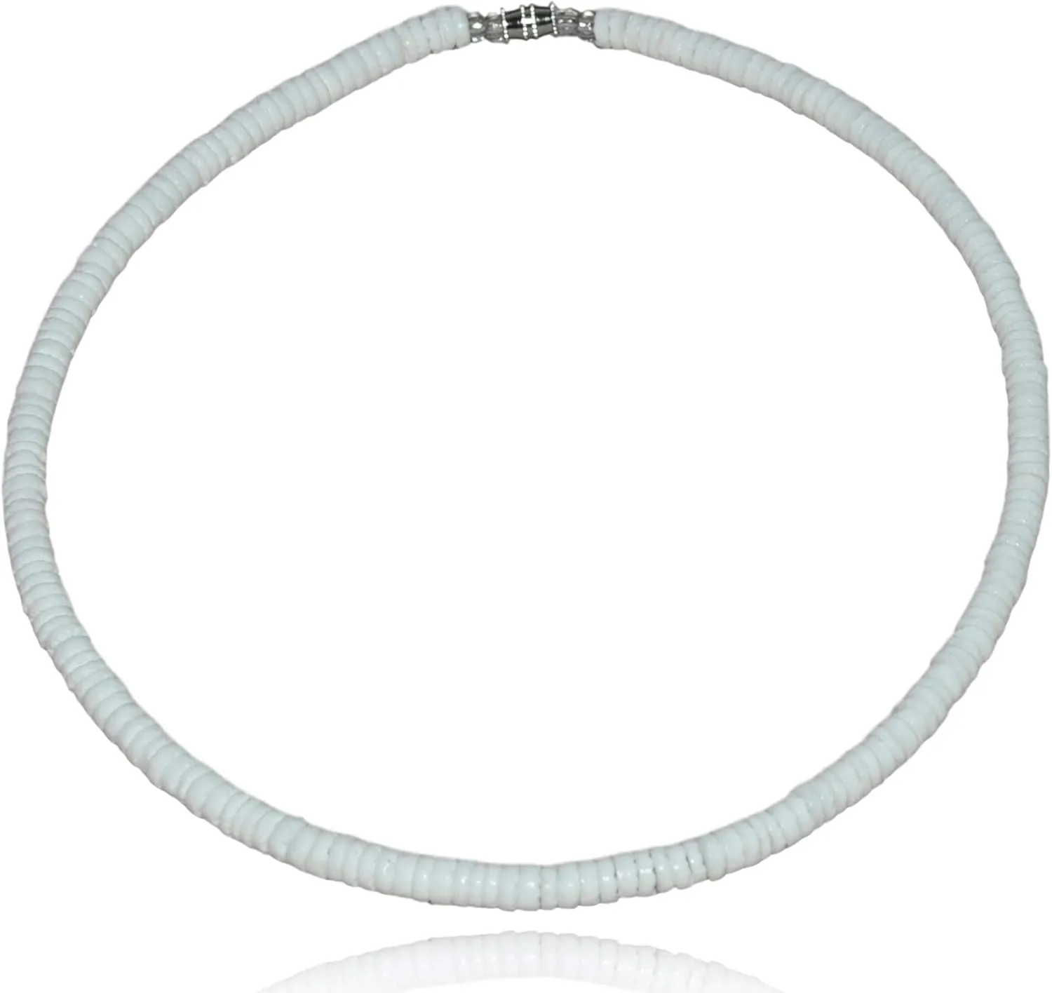Native Treasure Mens and Womens Tropical Summer Beach Surfer Necklace from the Philippines, White Ark Shells