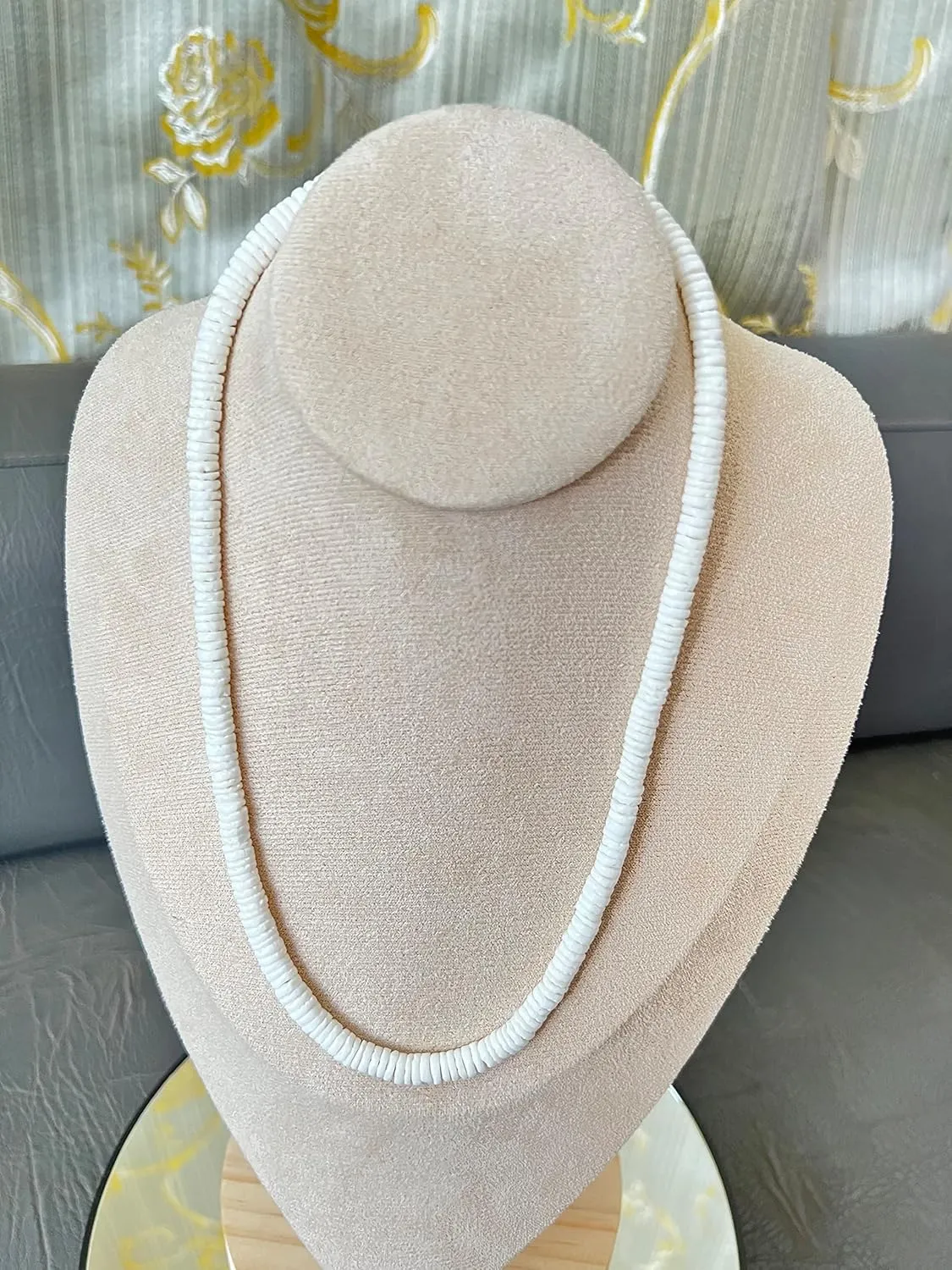 Native Treasure Mens and Womens Tropical Summer Beach Surfer Necklace from the Philippines, White Ark Shells