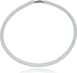 Native Treasure Mens and Womens Tropical Summer Beach Surfer Necklace from the Philippines, White Ark Shells