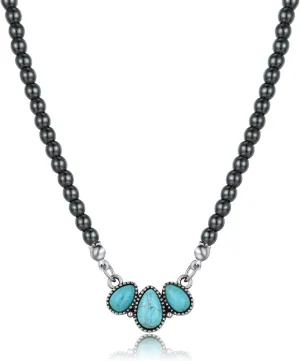 Navajo Pearl Turquoise Necklaces for Women Boho Beaded Choker Necklace Western Jewelry  Gifts for Women