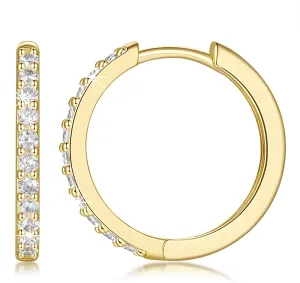 NEARLAND 14K Gold Hoop Earrings for Women 14K Gold Earrings Hypoallergenic Lightweight Small Hoop Earring for Womens with Round Cubic Zirconia Huggie Hoops Earring for Women 12/14/16/20/25/30mm