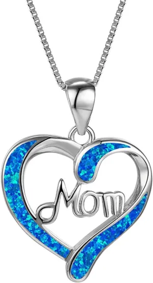 Necklaces for Women,Mom Letters Heart Shaped Crystal Pendant Necklace Collarbone Chain Necklace Jewelry Gifts
