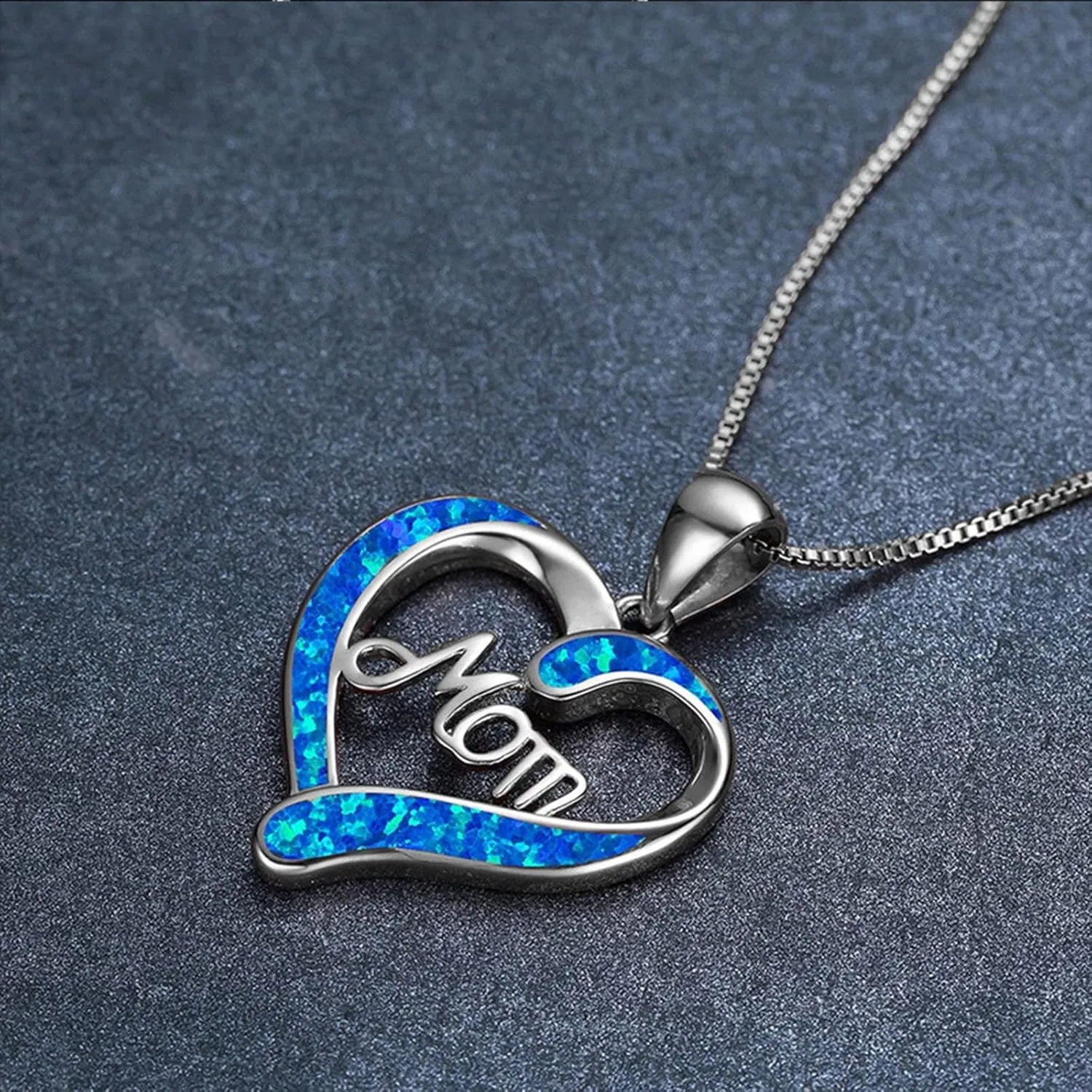 Necklaces for Women,Mom Letters Heart Shaped Crystal Pendant Necklace Collarbone Chain Necklace Jewelry Gifts