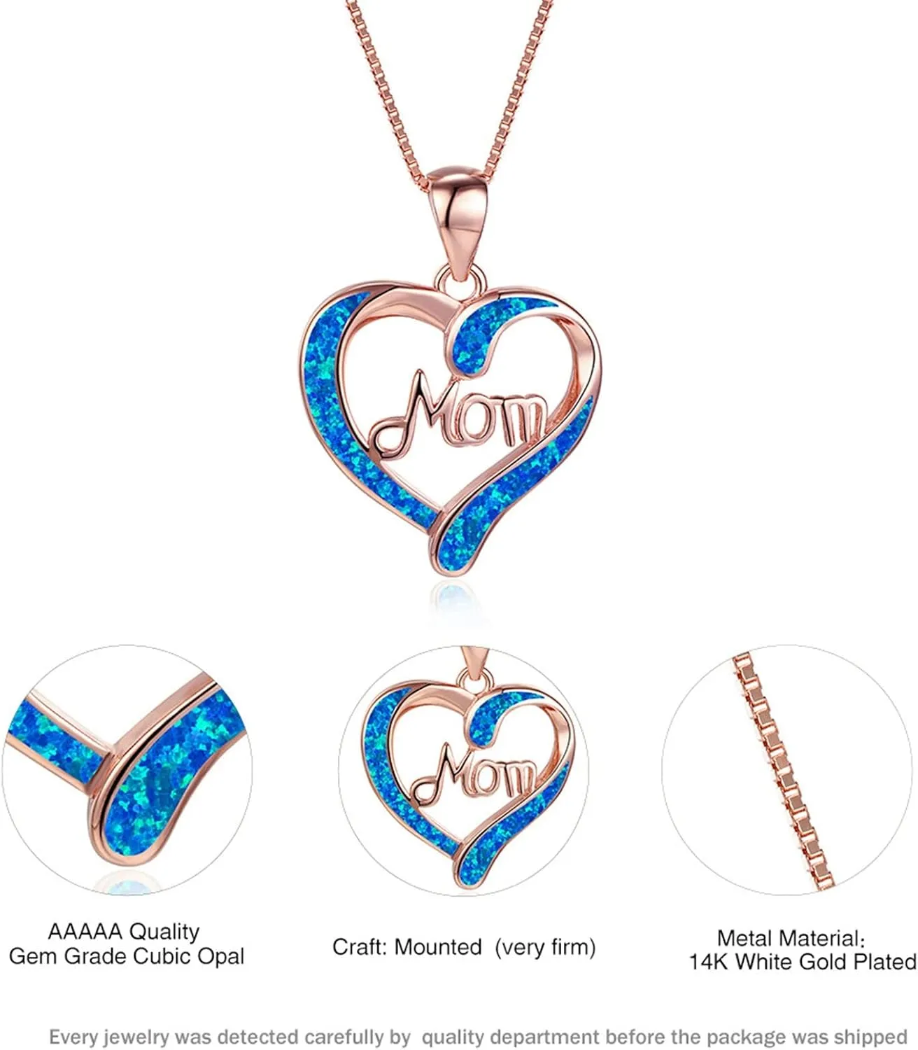 Necklaces for Women,Mom Letters Heart Shaped Crystal Pendant Necklace Collarbone Chain Necklace Jewelry Gifts