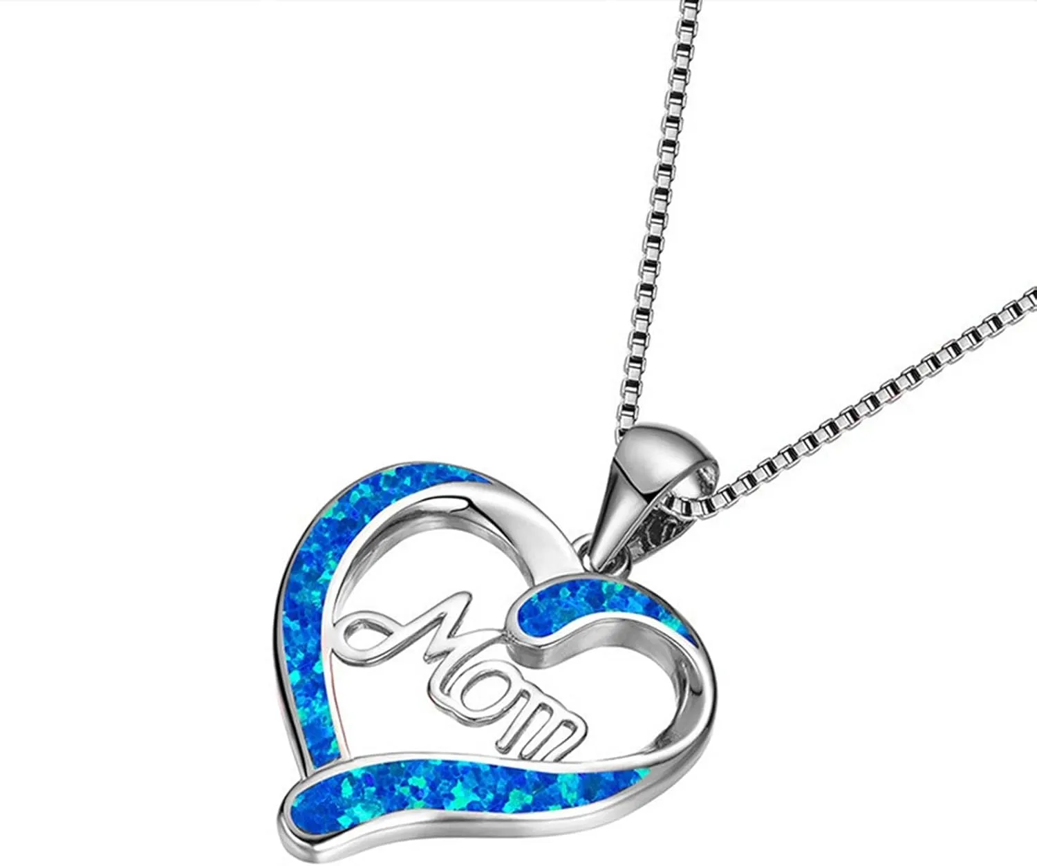 Necklaces for Women,Mom Letters Heart Shaped Crystal Pendant Necklace Collarbone Chain Necklace Jewelry Gifts