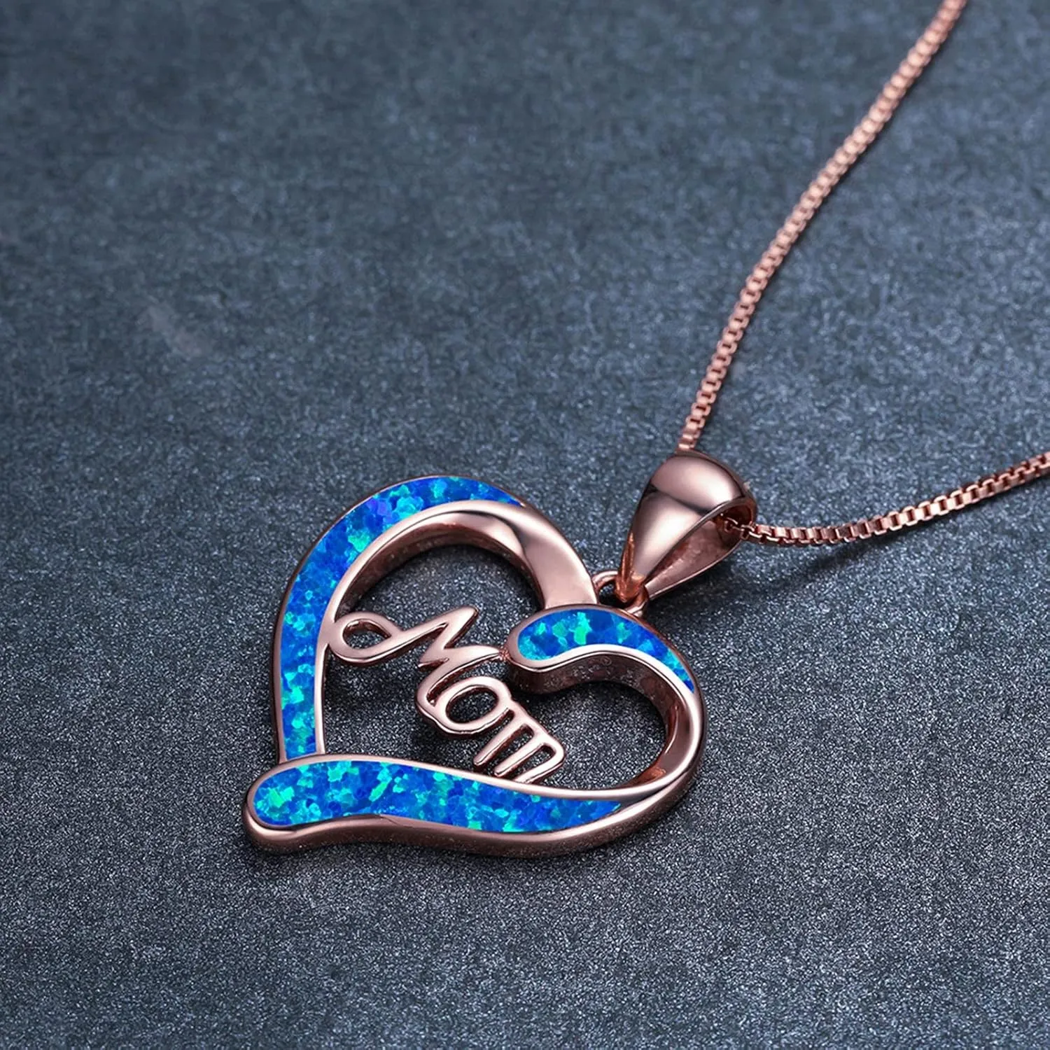 Necklaces for Women,Mom Letters Heart Shaped Crystal Pendant Necklace Collarbone Chain Necklace Jewelry Gifts