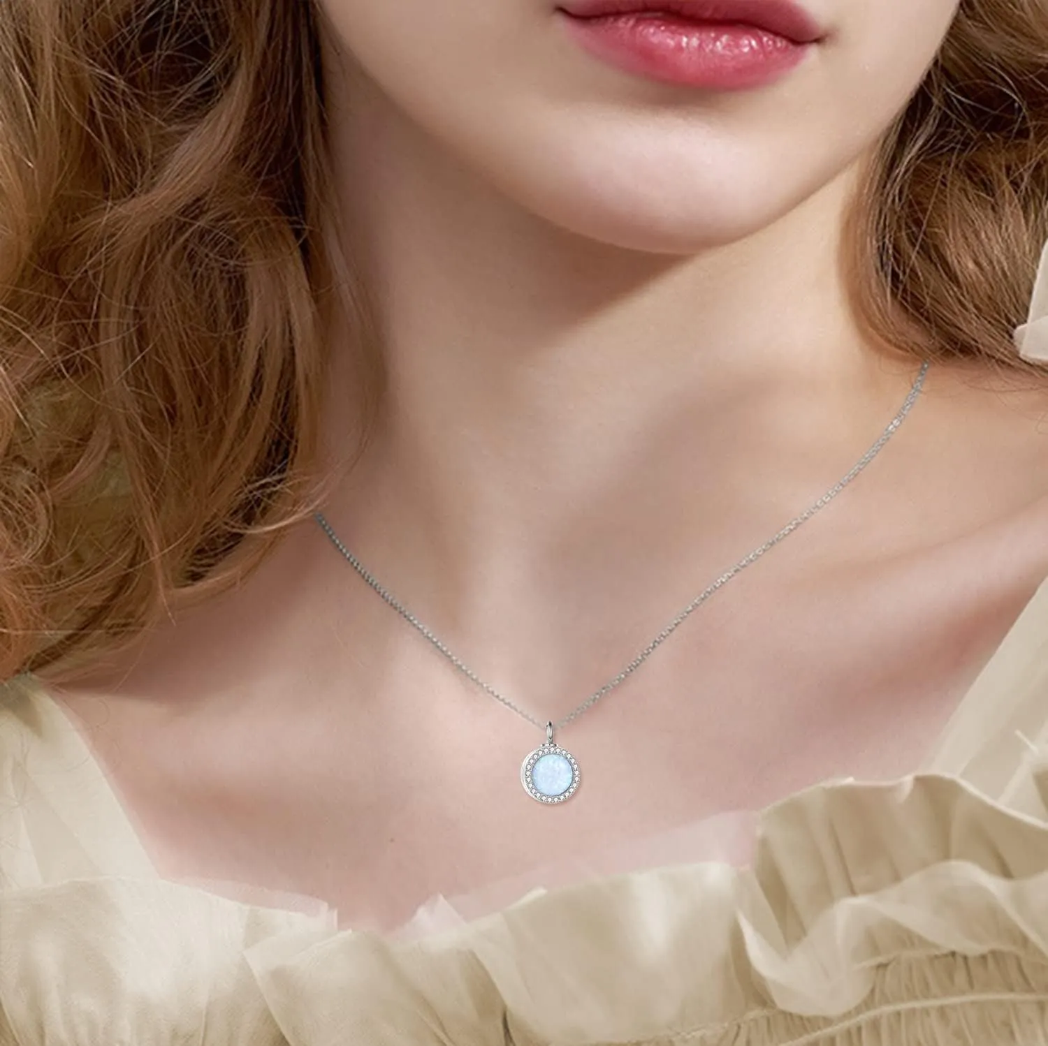 ONEFINITY Opal/Turquoise Urn Necklaces for Ashes Sterling Silver Opal Cremation Jewelry for Ashes Memory Jewelry for Women