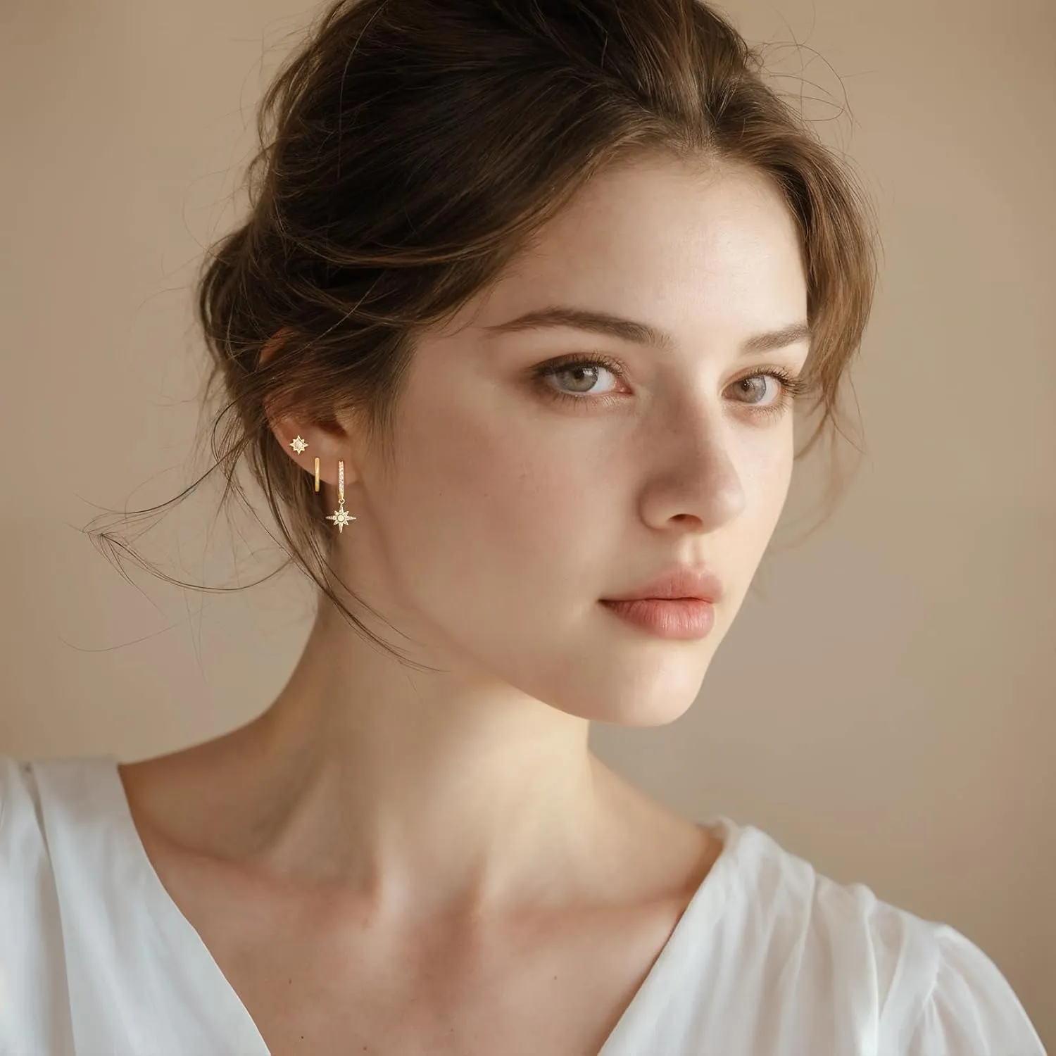 Opal Earrings Set for Women, Sterling Silver Hoop Earrings for Sensitive Ears, Dainty Trendy Opal Jewelry 2025, Birthday Gifts for Her/Yourself/Mom