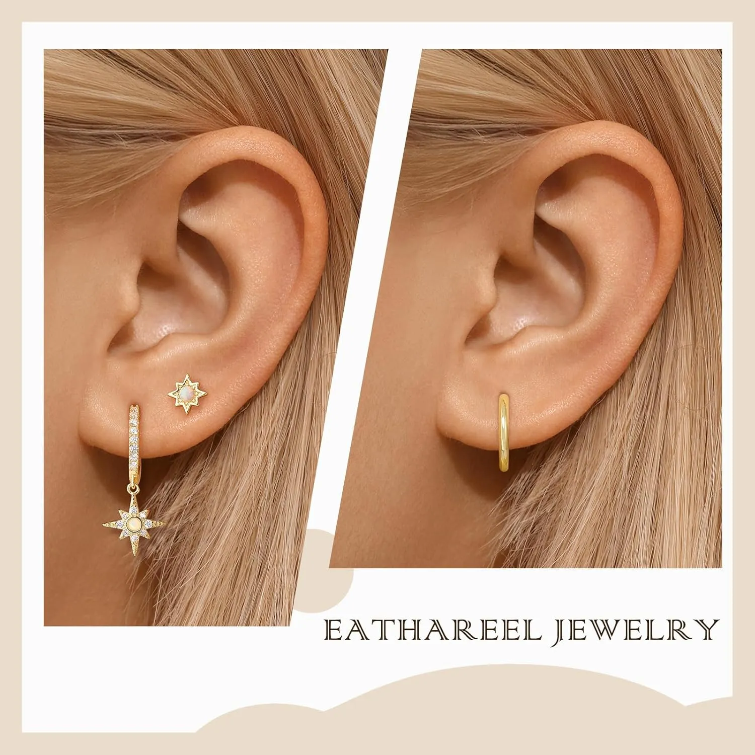 Opal Earrings Set for Women, Sterling Silver Hoop Earrings for Sensitive Ears, Dainty Trendy Opal Jewelry 2025, Birthday Gifts for Her/Yourself/Mom