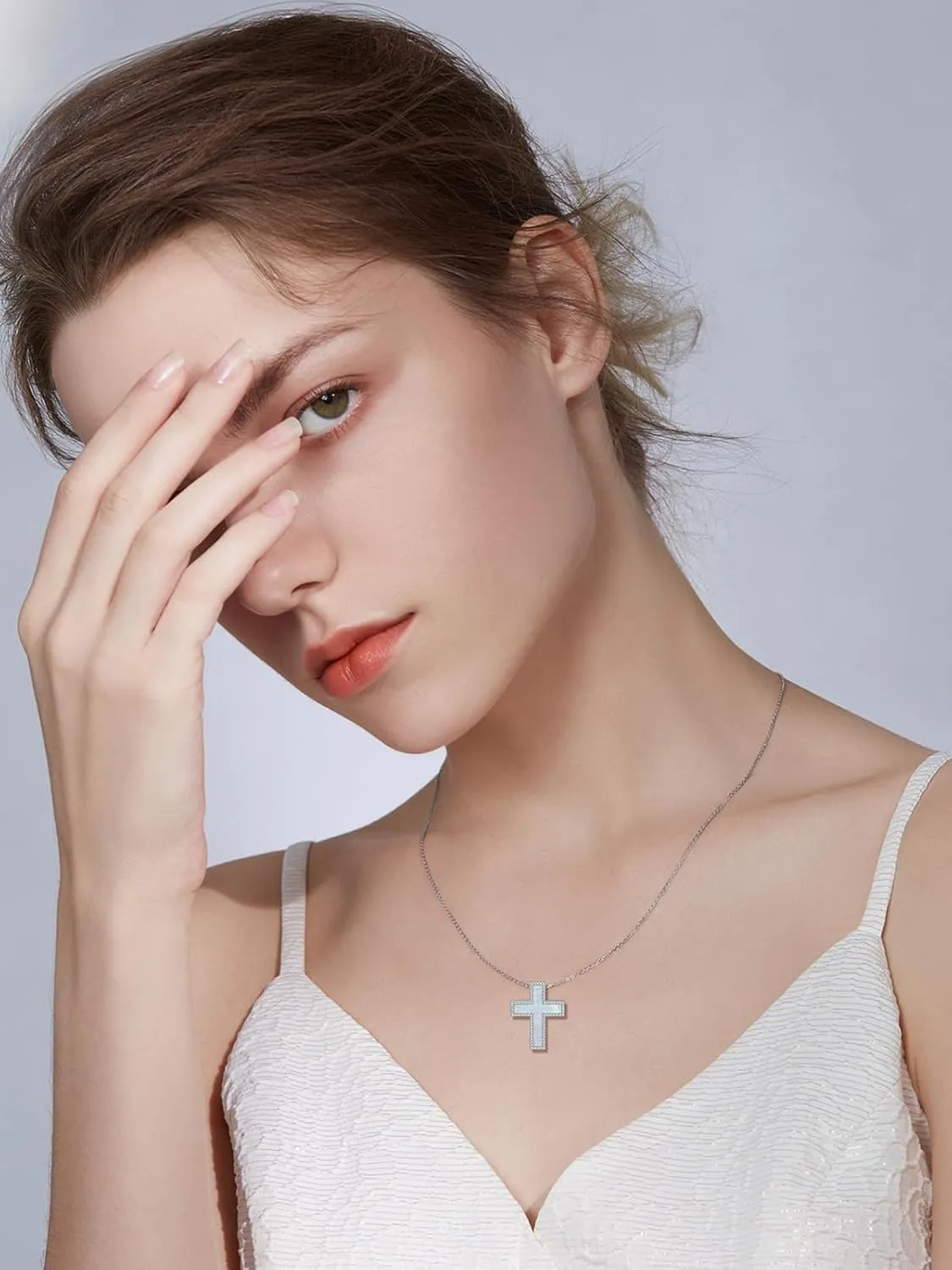 Opal Urn Necklaces for Ashes 925 Sterling Silver Opal Cremation Jewelry for Ashes Memory Jewelry for Women