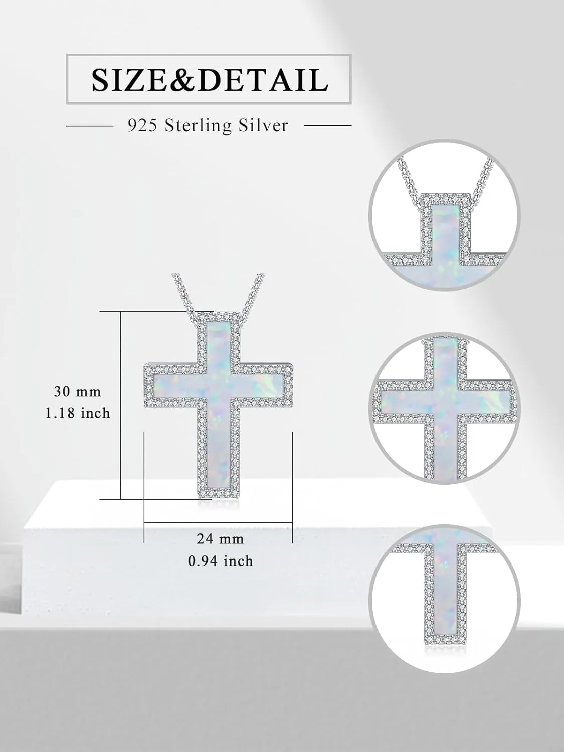 Opal Urn Necklaces for Ashes 925 Sterling Silver Opal Cremation Jewelry for Ashes Memory Jewelry for Women