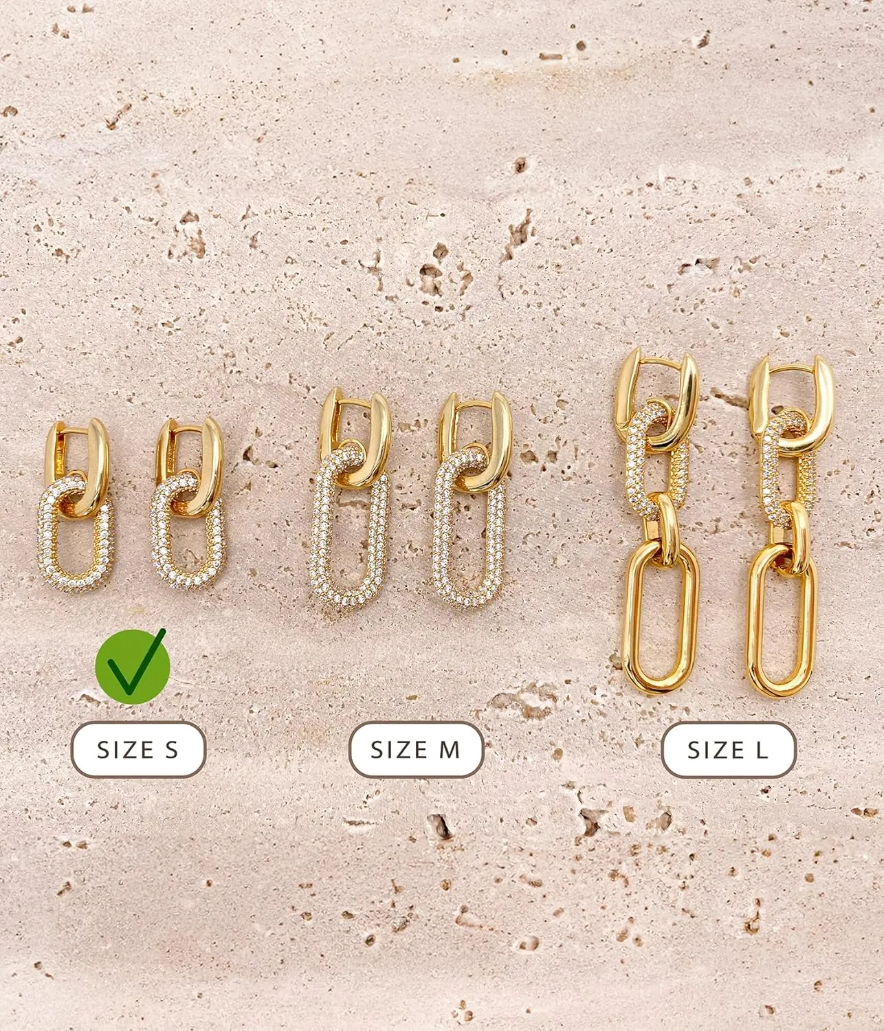 OZEL 14K Gold & Silver Plated Paperclip Chain Earrings with Cubic Zirconia  Dangle, Hoop, Huggie, Stud Styles  Womens Fashion Jewelry Gift