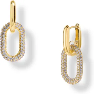 OZEL 14K Gold & Silver Plated Paperclip Chain Earrings with Cubic Zirconia  Dangle, Hoop, Huggie, Stud Styles  Womens Fashion Jewelry Gift